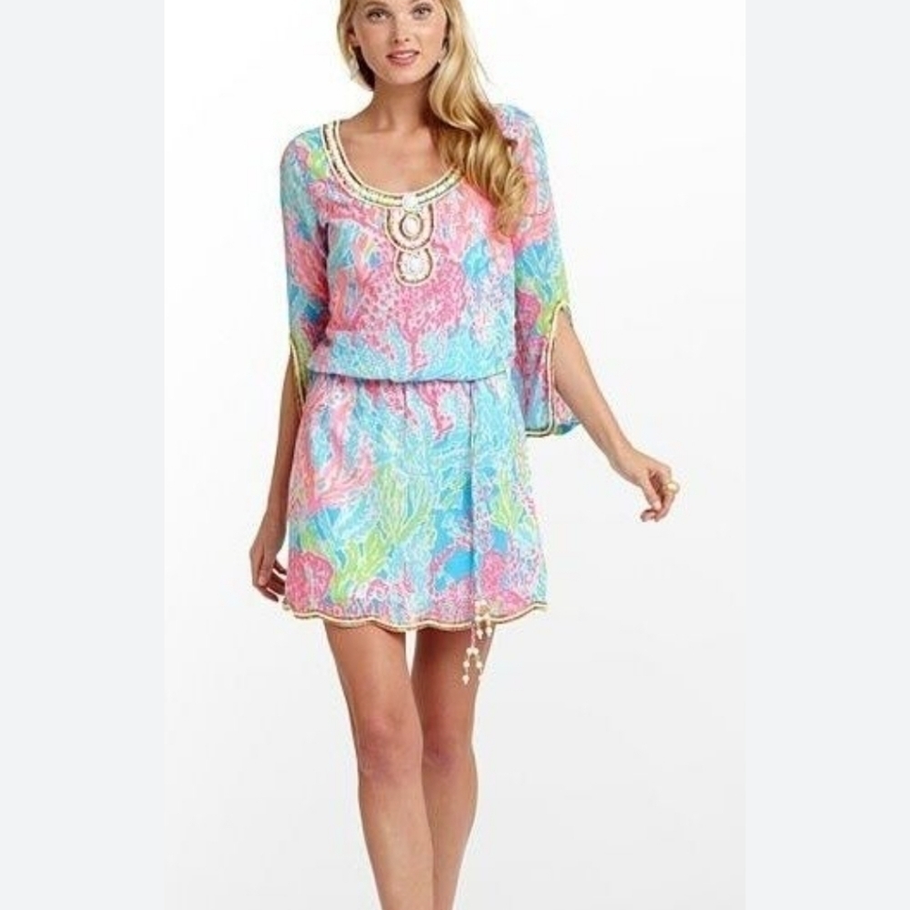 Lilly Pulitzer delisa beaded dress in let's cha-cha  size xs - Picture 5 of 9